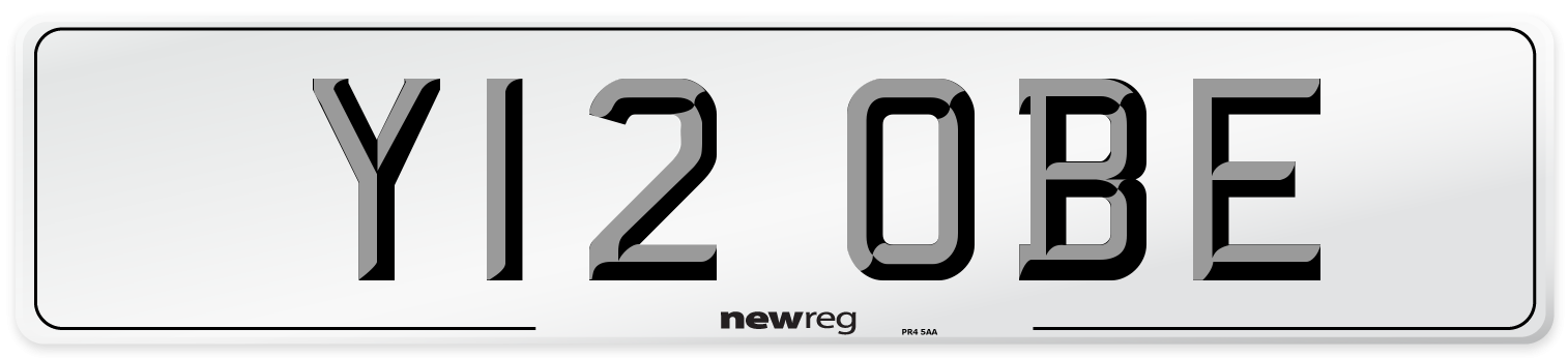 Y12 OBE Number Plate from New Reg